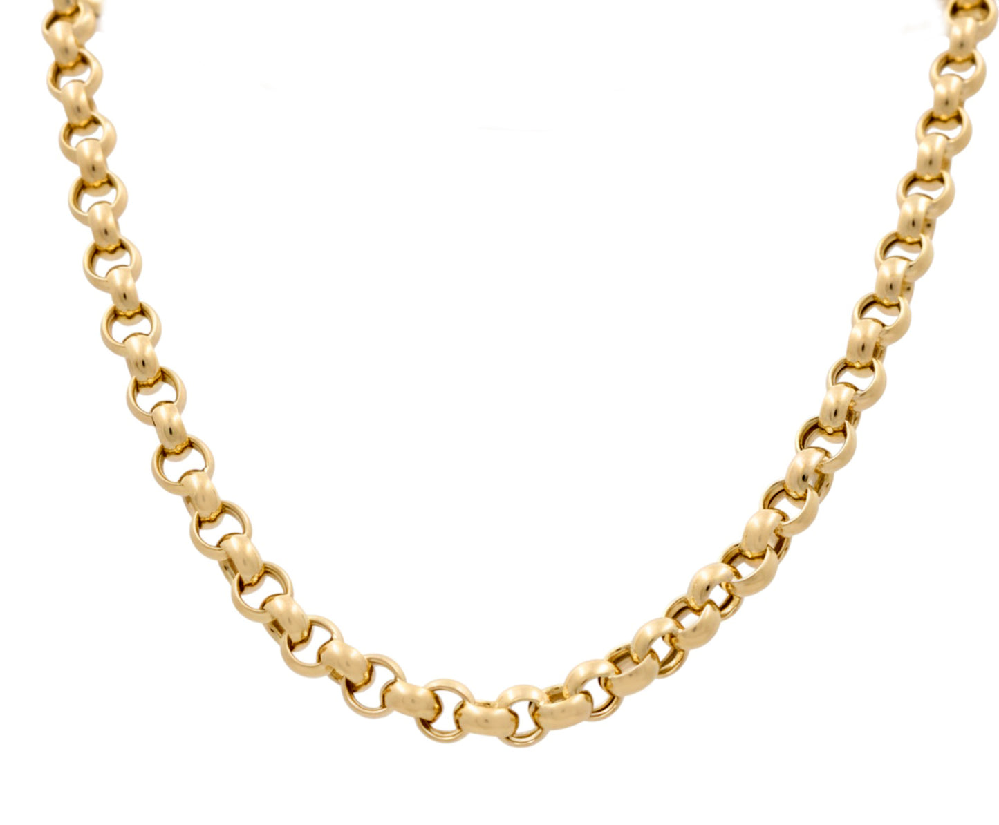 14K Yellow Gold Semisolid Women's Rolo Link Necklace / Size: 18" / Weight: 27.8 GR / P10B-392