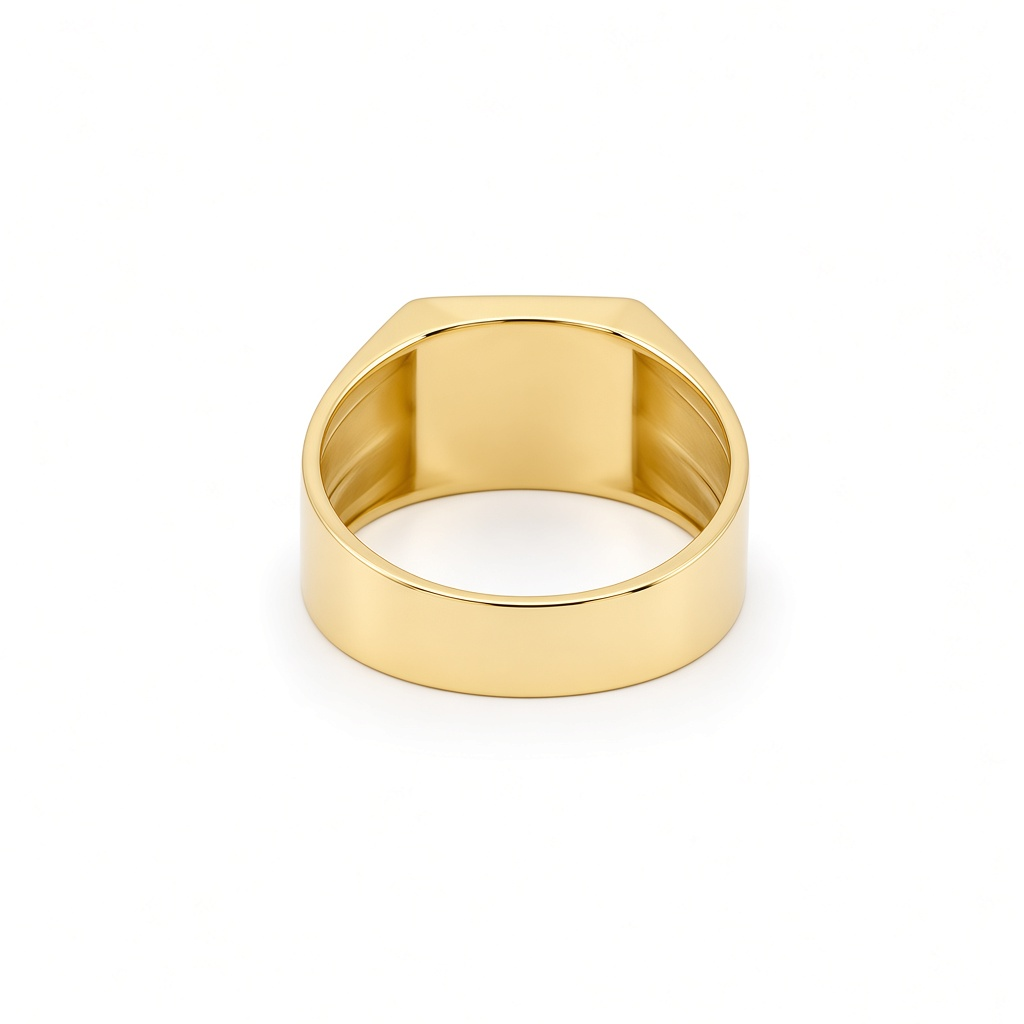 10K Yellow Gold Fashion Men's Ring with Black Onyx / Size: 10 / Weight: 4.7 GR / DOMR0FS
