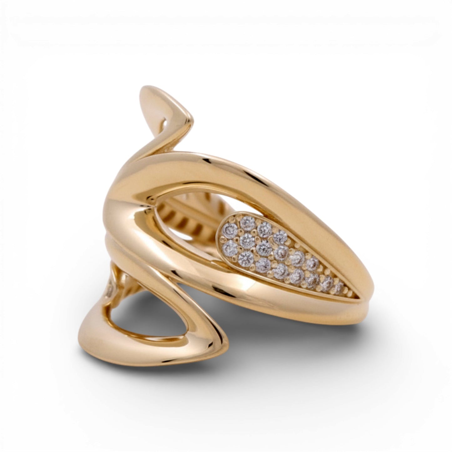 14K Yellow Gold Fashion Women's Ring with Cz / Size: 7.5 / Weight: 4.1 GR / Y25-292