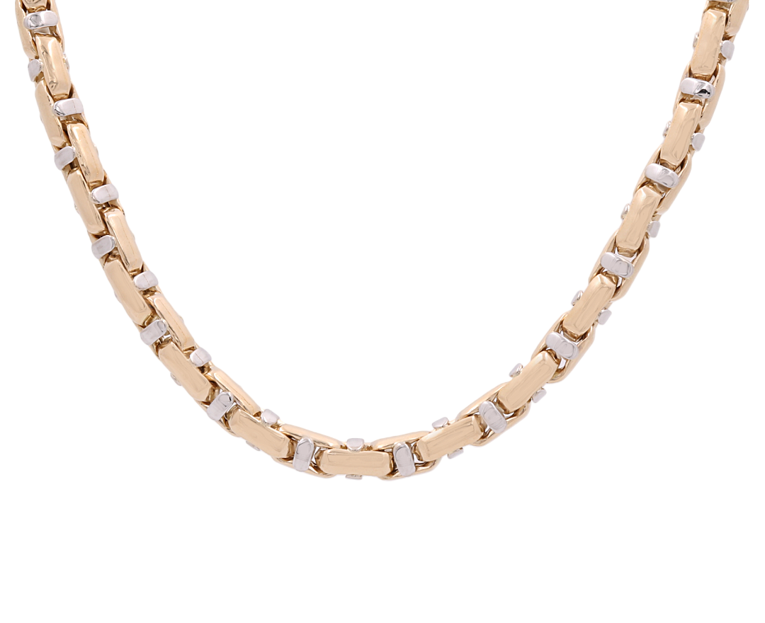 14K Two Tone Gold Italian Link Chain / Size: 24” / Weight: 70.0 GR / ISFITT4-1
