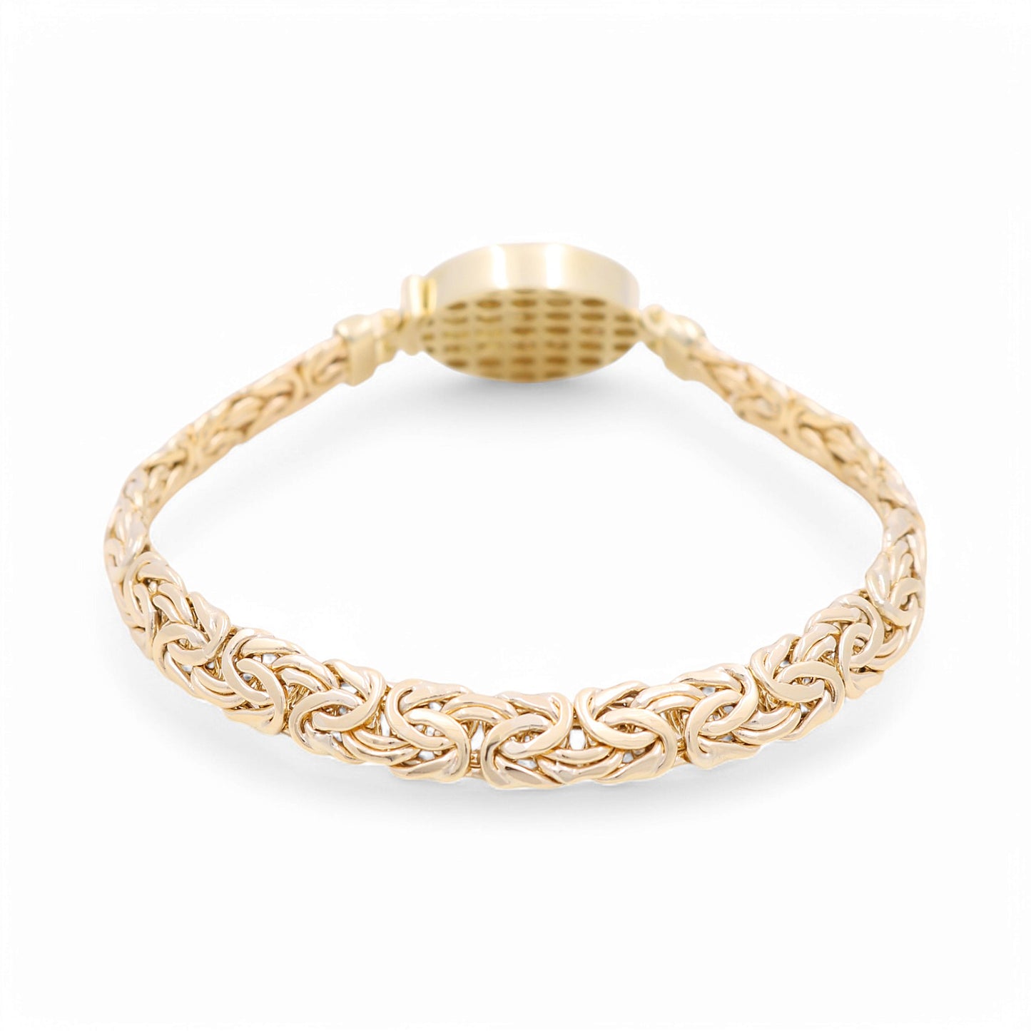 10K Yellow Gold Byzantine Woman's Bracelet with Medusa and Cz / Size: 7.5" / Weight: 12.7 GR / DPWB0VS
