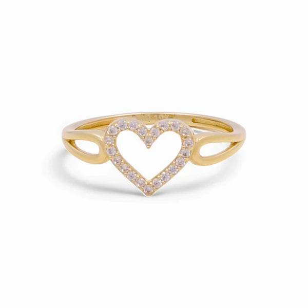10K Yellow Gold Heart Woman's Ring / Size: sz7 / Weight: 1.2gr / P03R-2429