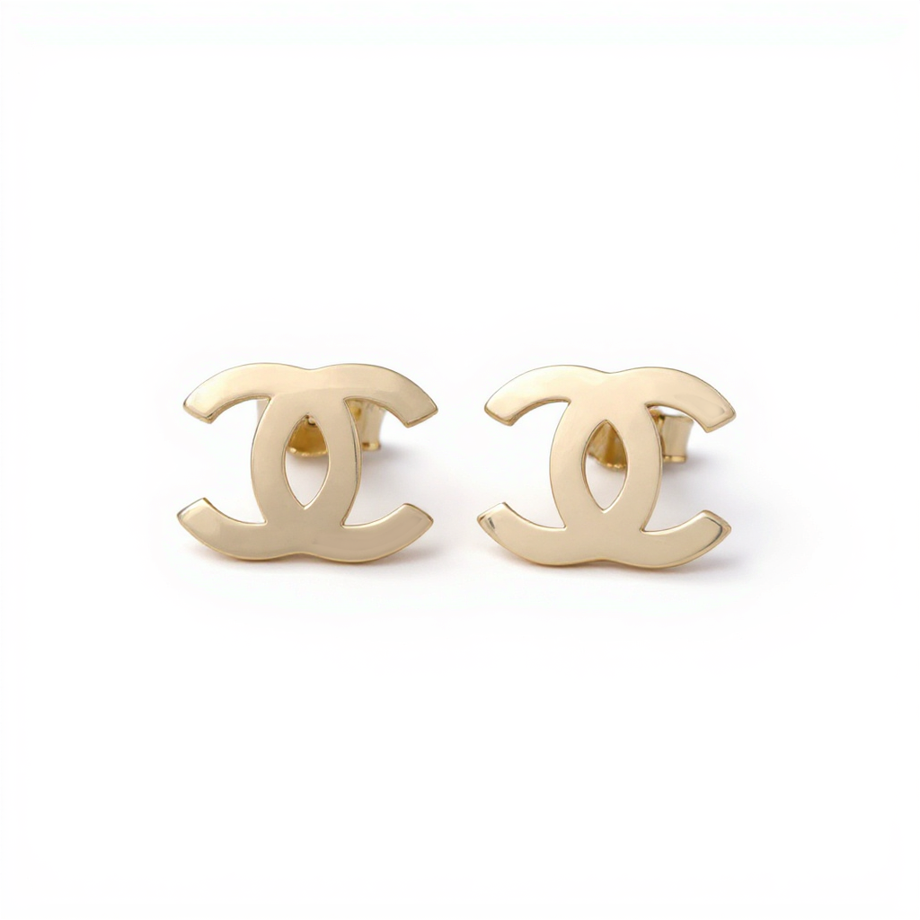 10K Yellow Gold Fashion CC Stud Earrings / Weight: 1.7 GR / CQES0CC