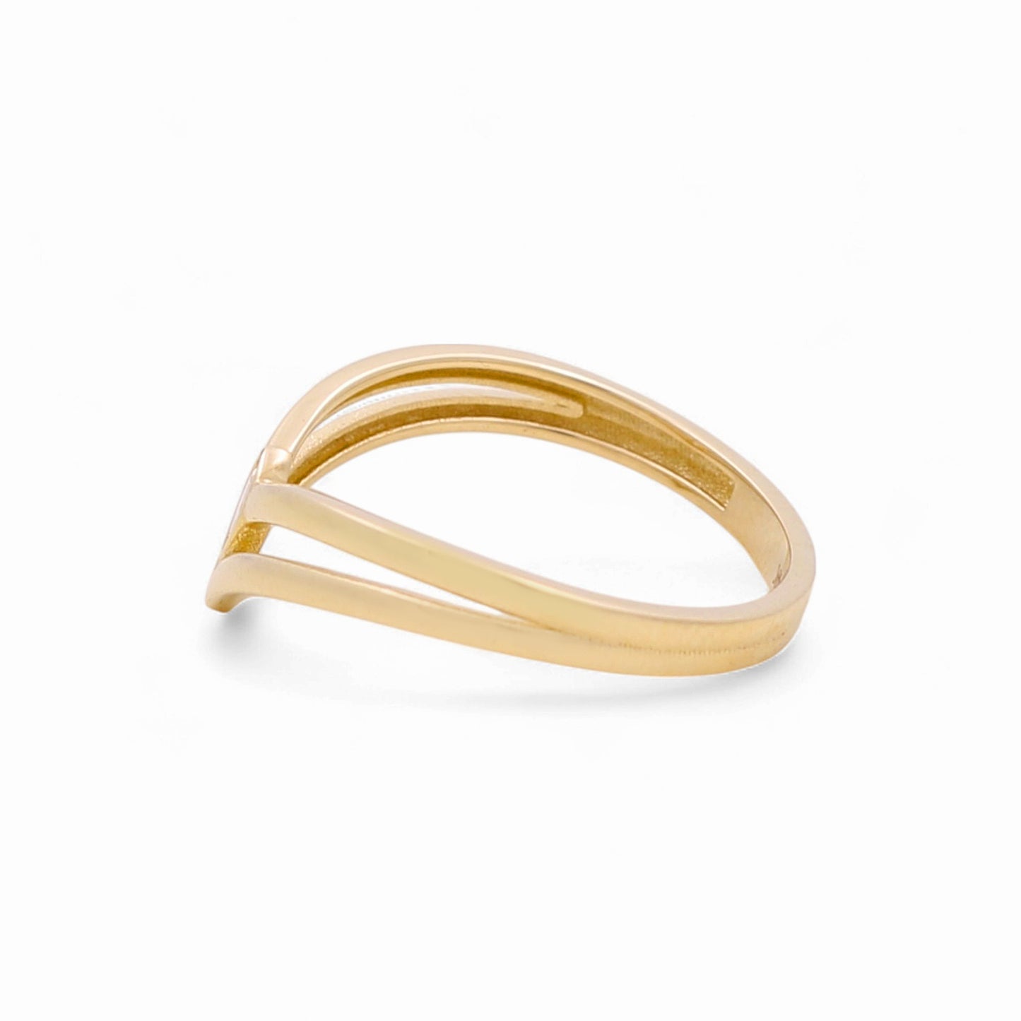 14K Yellow Gold Fashion Women's Ring with white Cz / Size: 7.5 / Weight: 1.5 GR / DQWR4FS-37