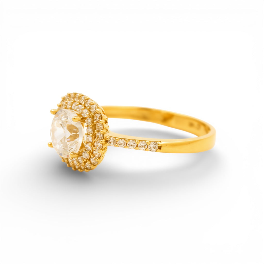 14K Yellow Gold Women's Engagement Ring / Stone: Cz / Size: 8 / Weight: 2.3 GR / P18R-790