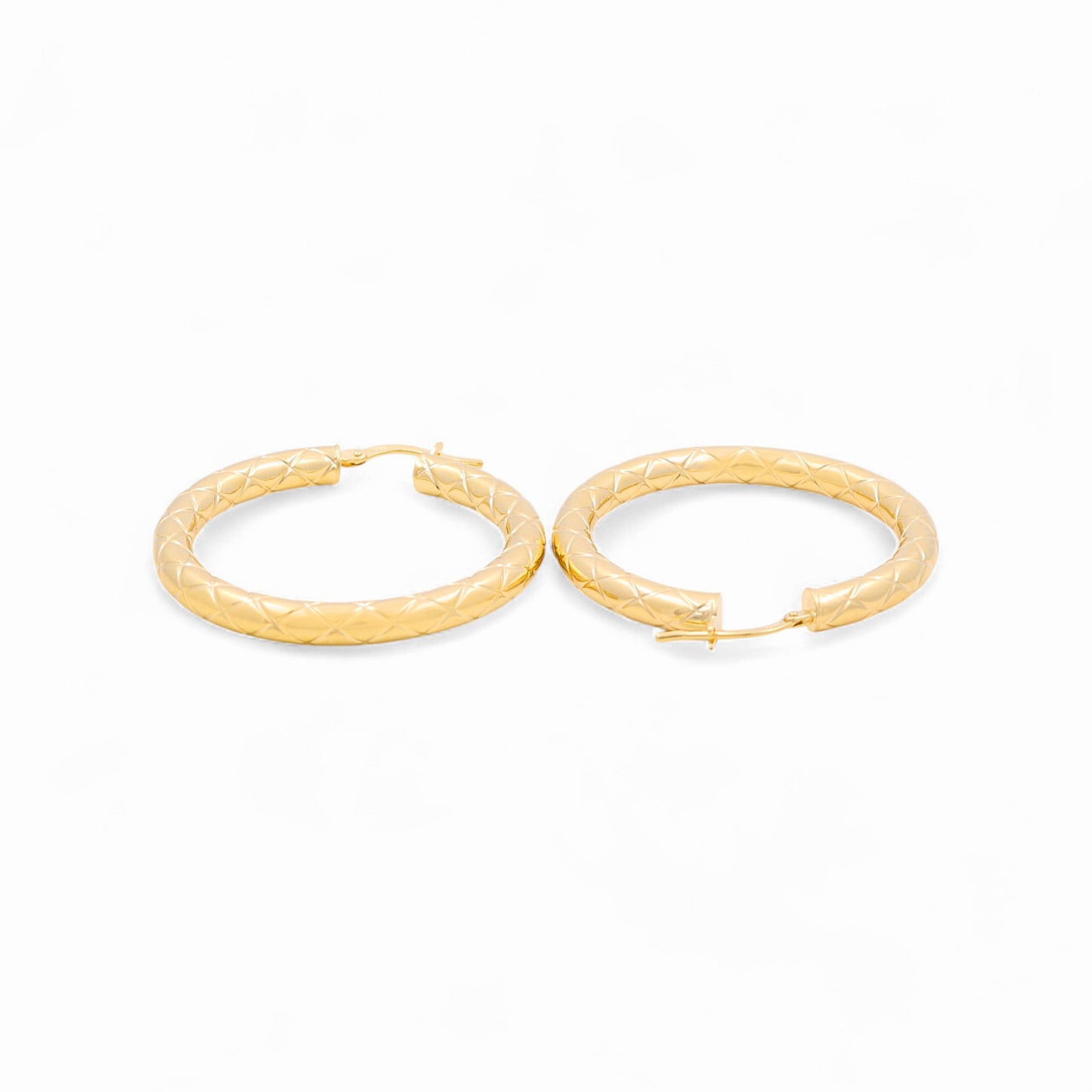 14K Yellow Gold Women's Fashion Hoops Earrings / Size: 3.5mmx25mm / Weight: 3.2 GR / 240-00820