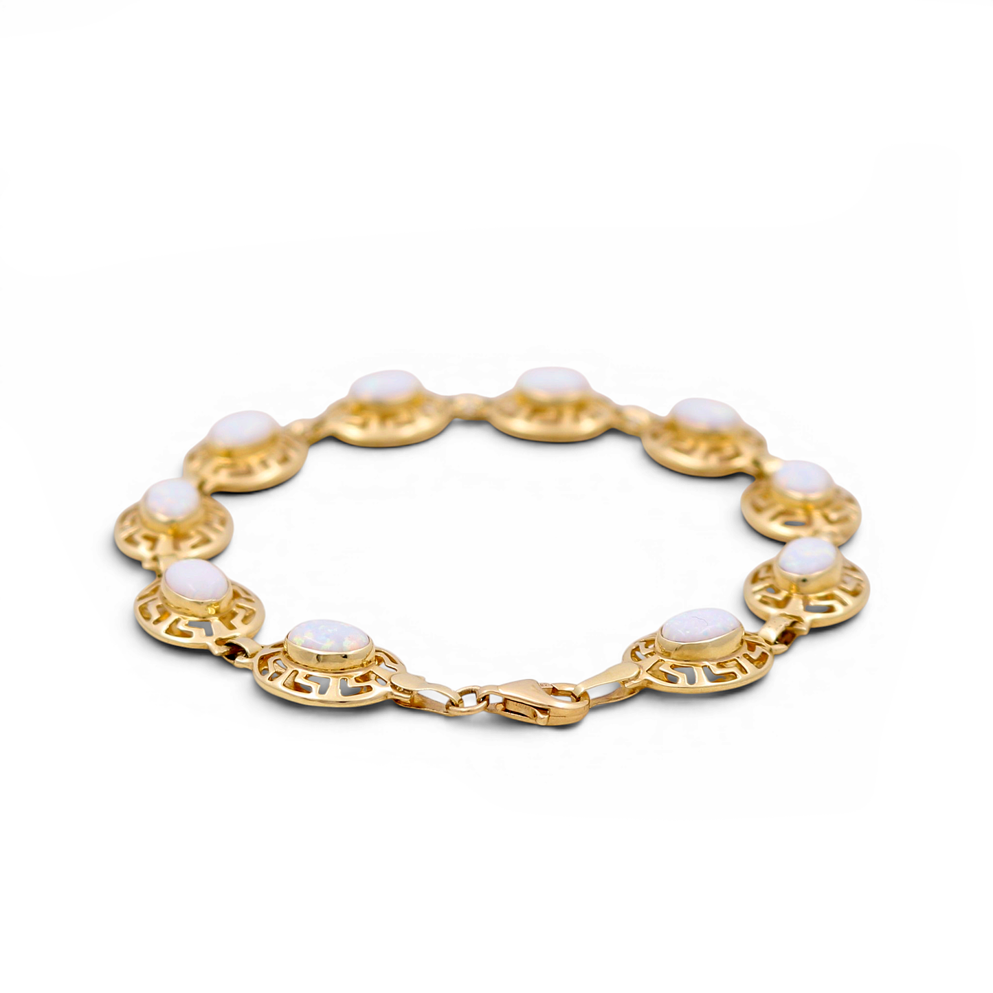 14K Yellow Gold Fashion Women's Bracelet With Mother of Pearl / Size: 7" / Weight: 10.3 GR / COWB4FS-25