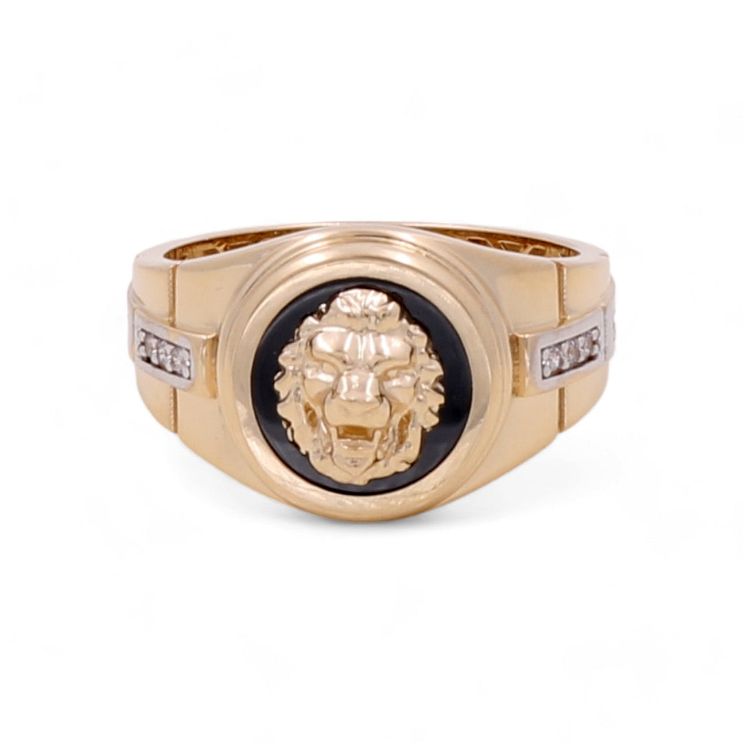 14K Yellow and White Gold Men’s Lion Head Ring / CZ / Size 10.5 / Weight: 6.6 GR / BPMRTT4LN-2