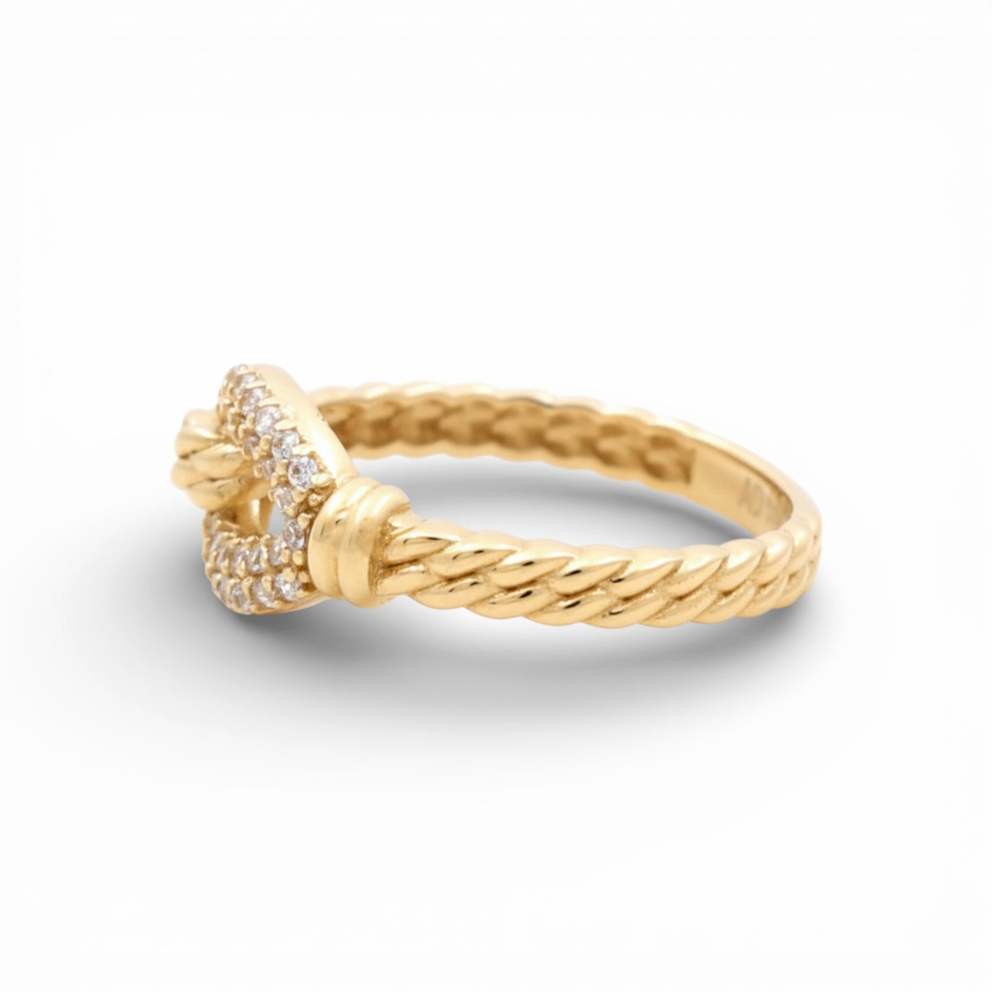 14K Yellow Gold Fashion Women's Ring With Cz / Size: 7 / Weight: 2.2 GR / P18R-782