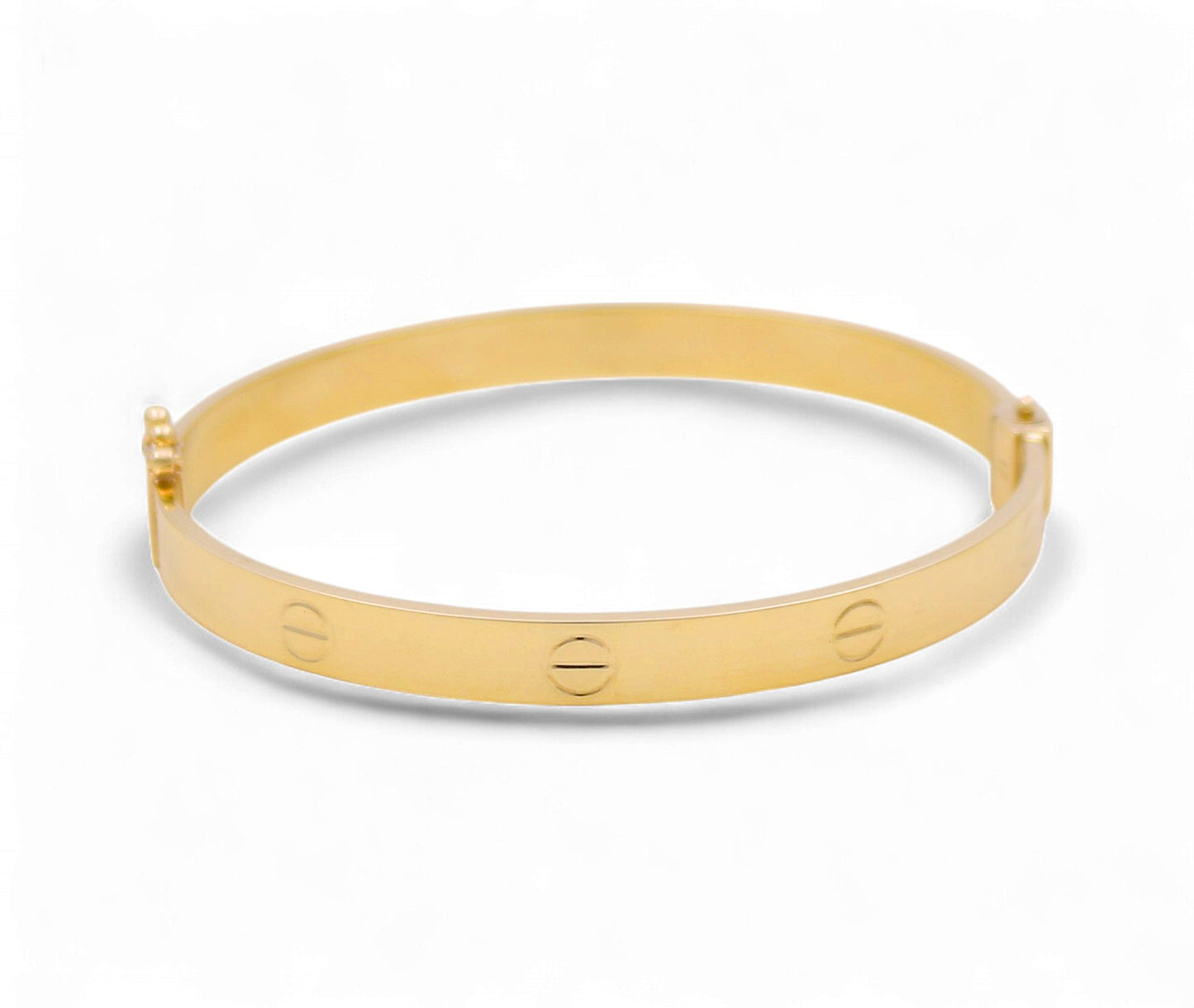 10K Yellow Gold Semisolid Fashion CT Women’s Bangle Bracelet / 6MM 7" / Weight: 7.3 GR / DQBB0CT