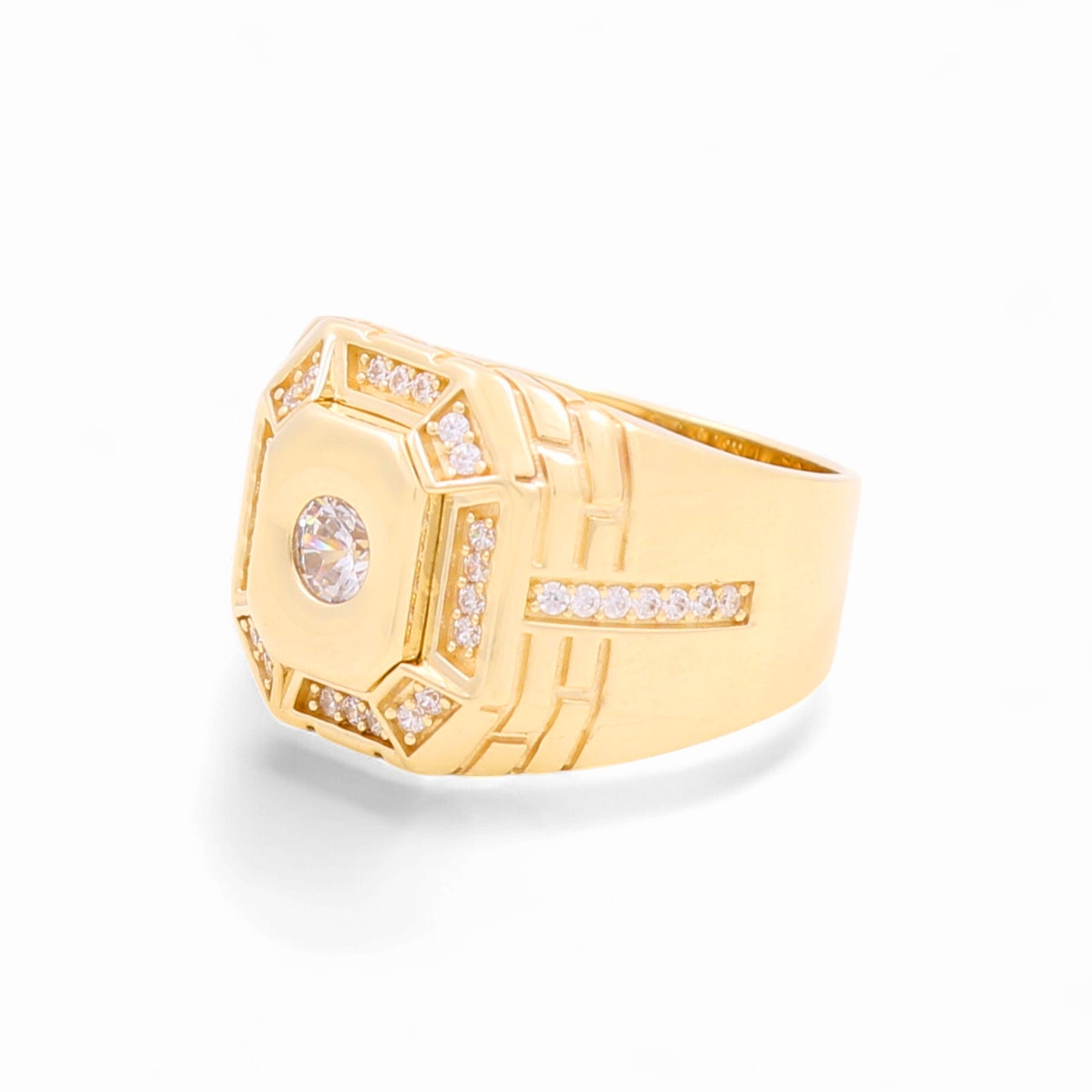10K Yellow Gold Fashion Men's Ring / Stone: CZ / Size: 10.5 / Weight: 8.5 GR / 711-99999