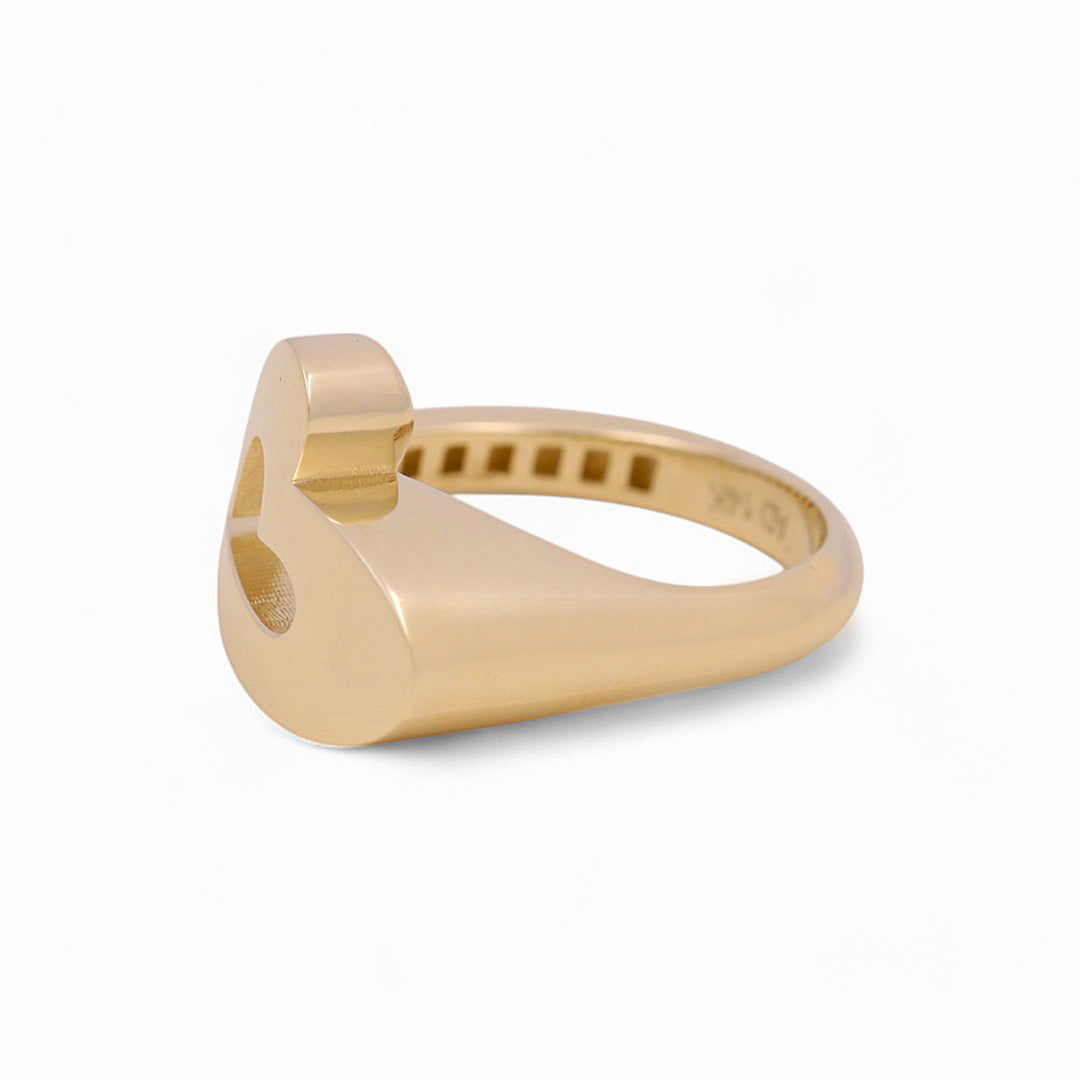 14K Yellow Gold Heart Women’s Ring / Weight: 3 GR / Size: 7 / Y24-1016