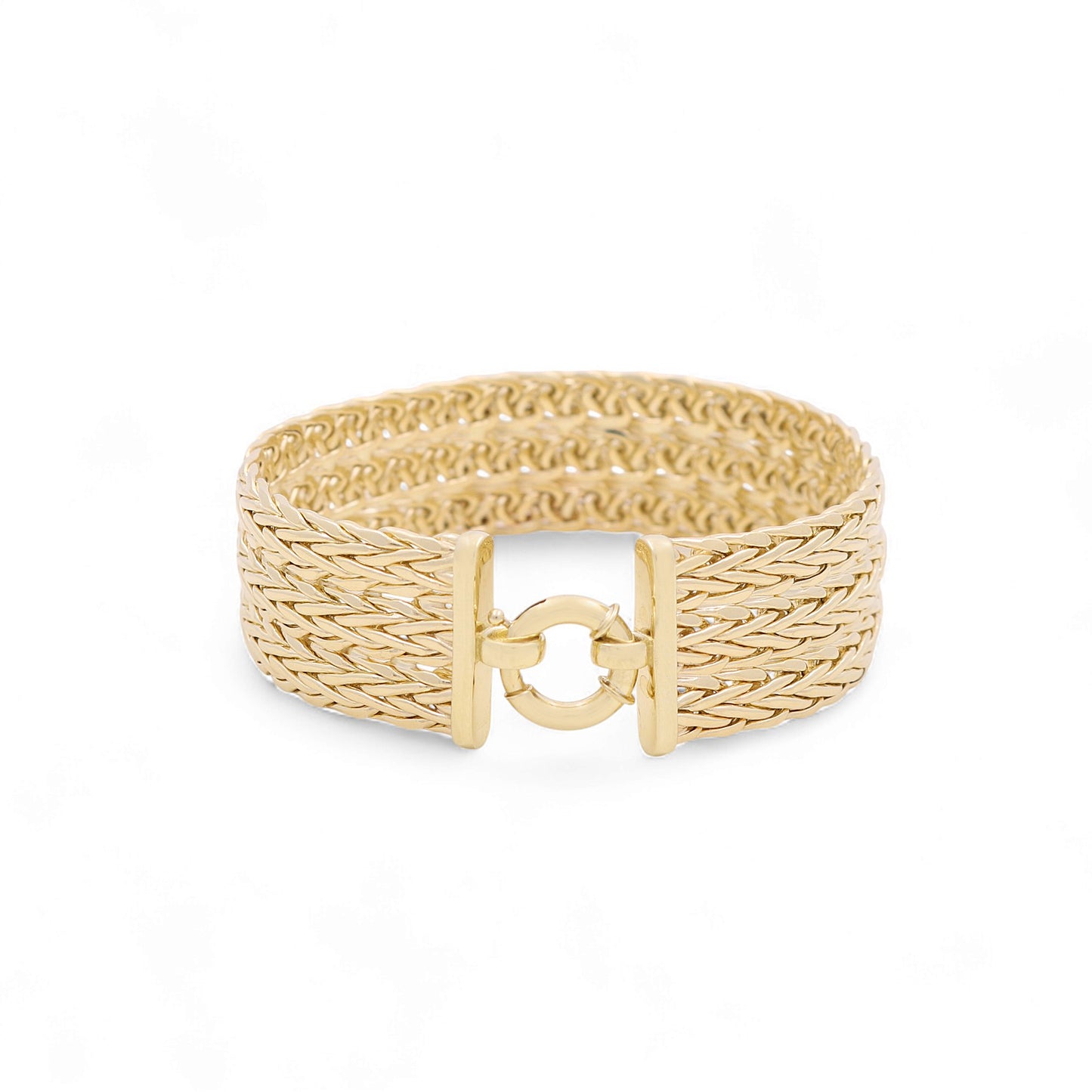 10K Yellow Gold Women's Fancy Link Bracelet / Size: 24mm 7.5" / Weight: 23.5 GR / P10B-367