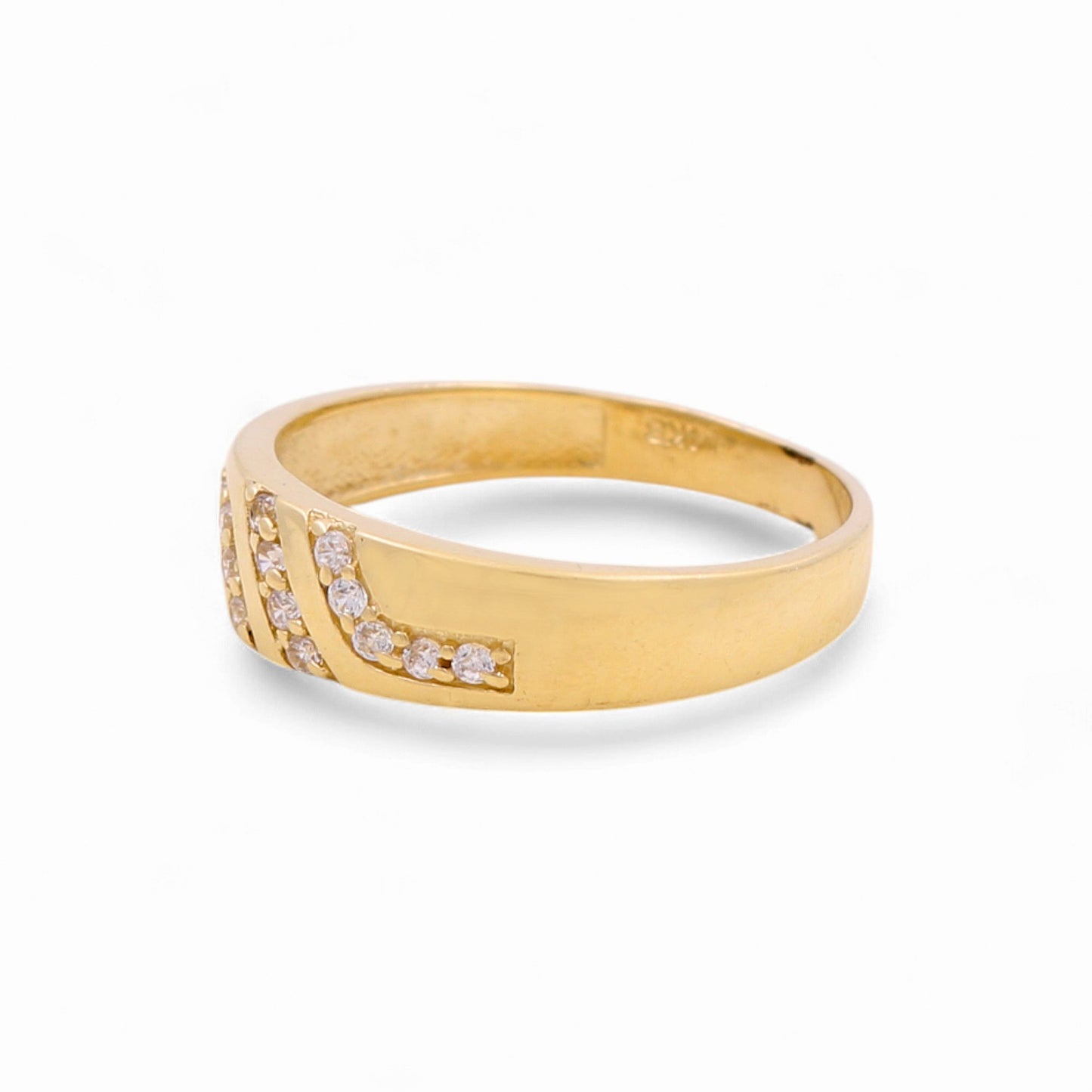 14K Yellow Gold Men’s Wedding Band / Stone: Cz / Size: 10 / Weight: 3.3 GR / CEEMWB4BS-11
