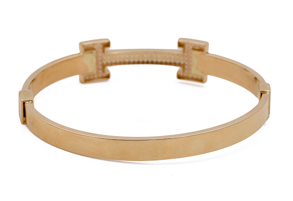 14K Yellow Gold Fashion Bracelet with Cubic Zirconias