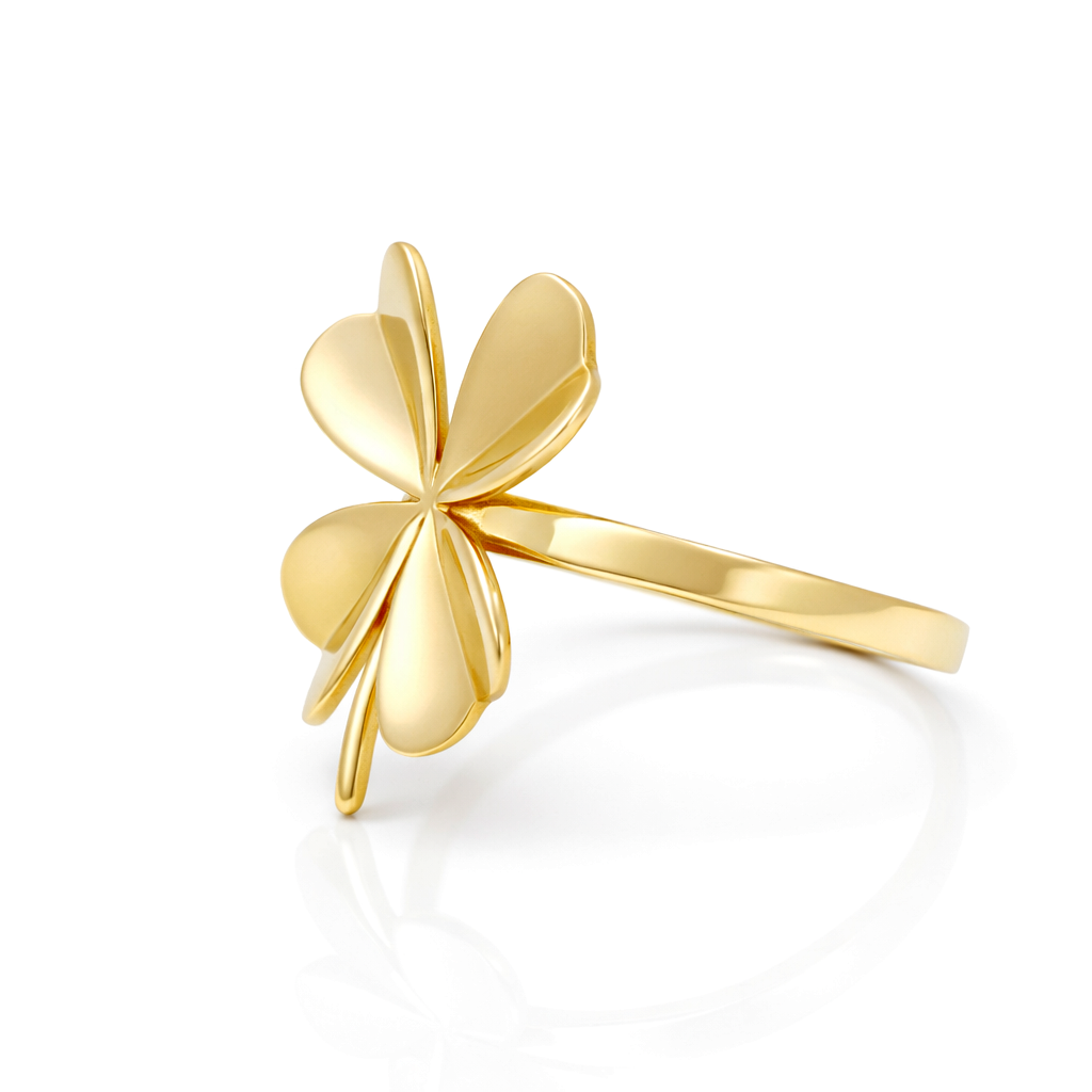 10K Yellow Gold Clover Women's Ring / Size: 8 / Weight: 1.5 GR / DQWR0CLV-1