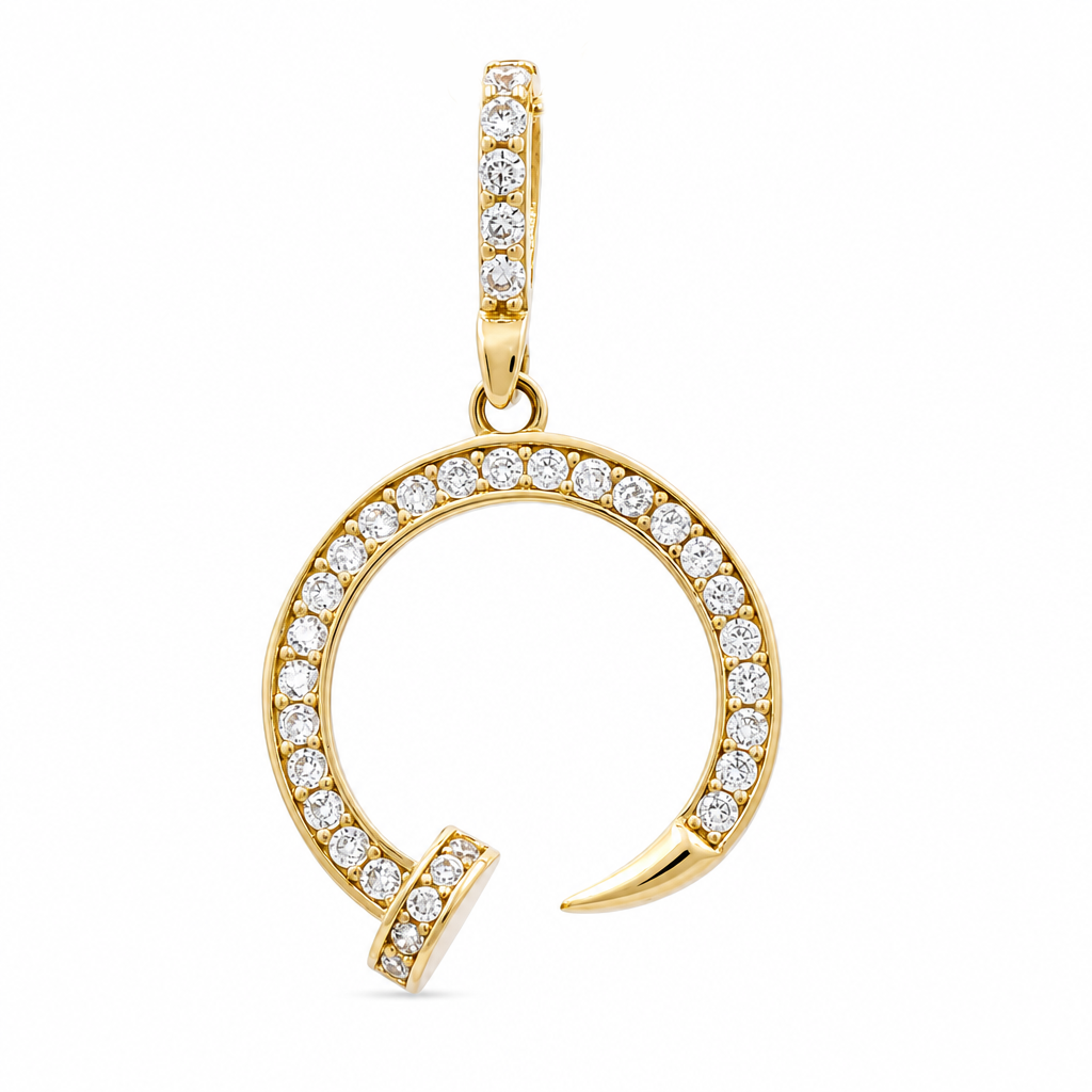 14K Yellow Gold Fashion Nail Pendant / Weight: 1.2gr / CCFPD4NL