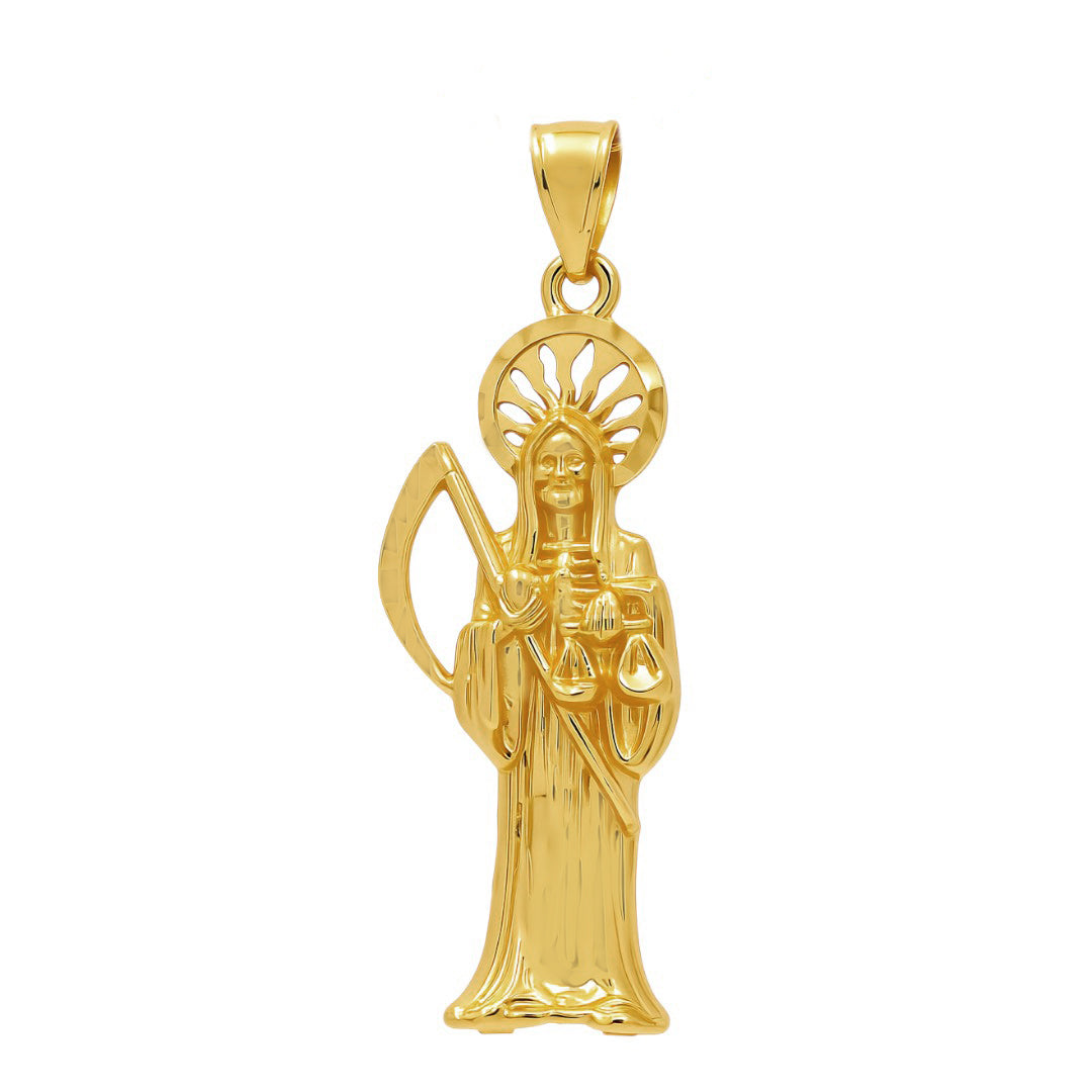 14K Yellow Gold Santa Muerte Pendant / Weight: 1.8 GR / COPD4SM