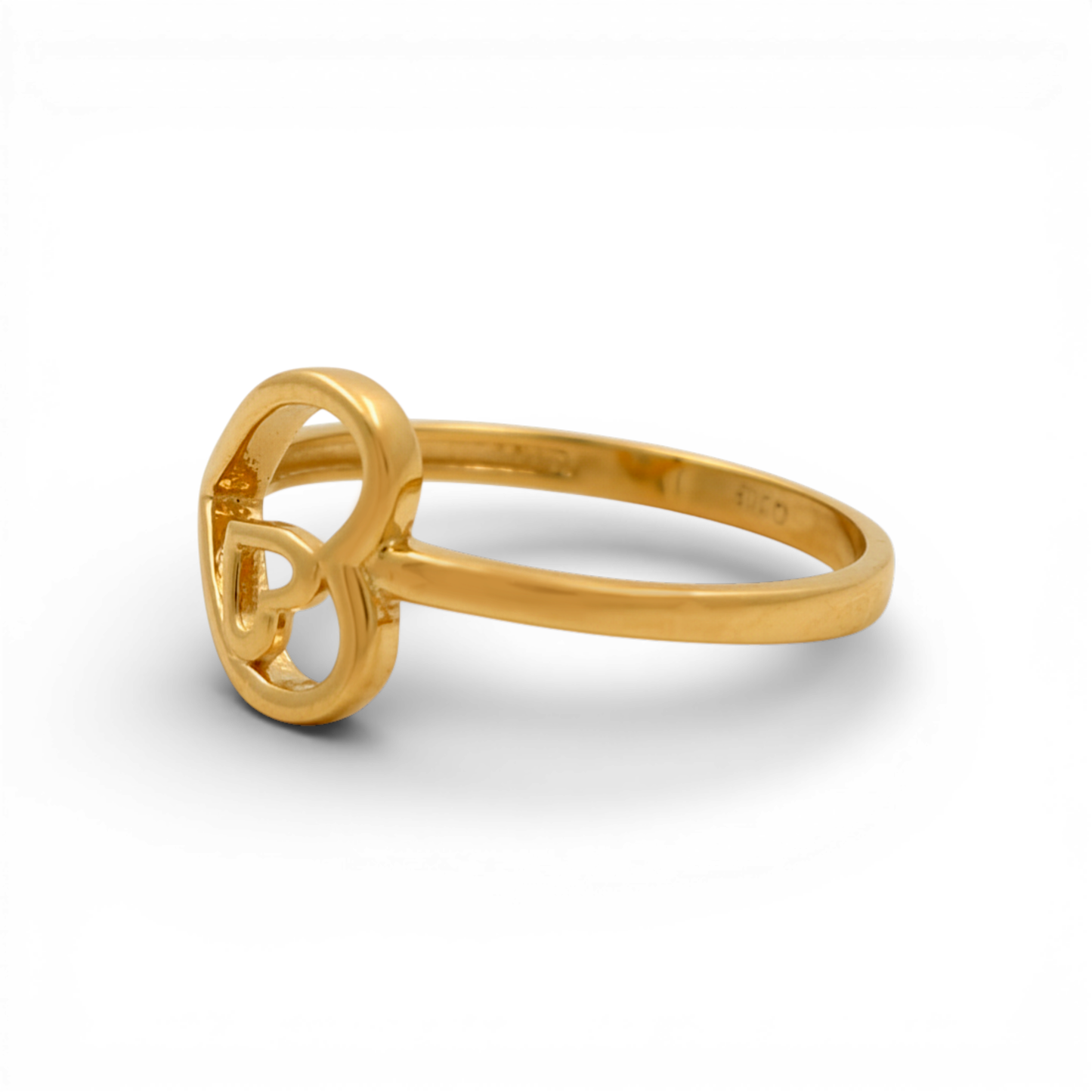 10K Yellow Gold Heart Women's Ring / Size: 8 / Weight: 1.4 GR / DQWR0HR-5