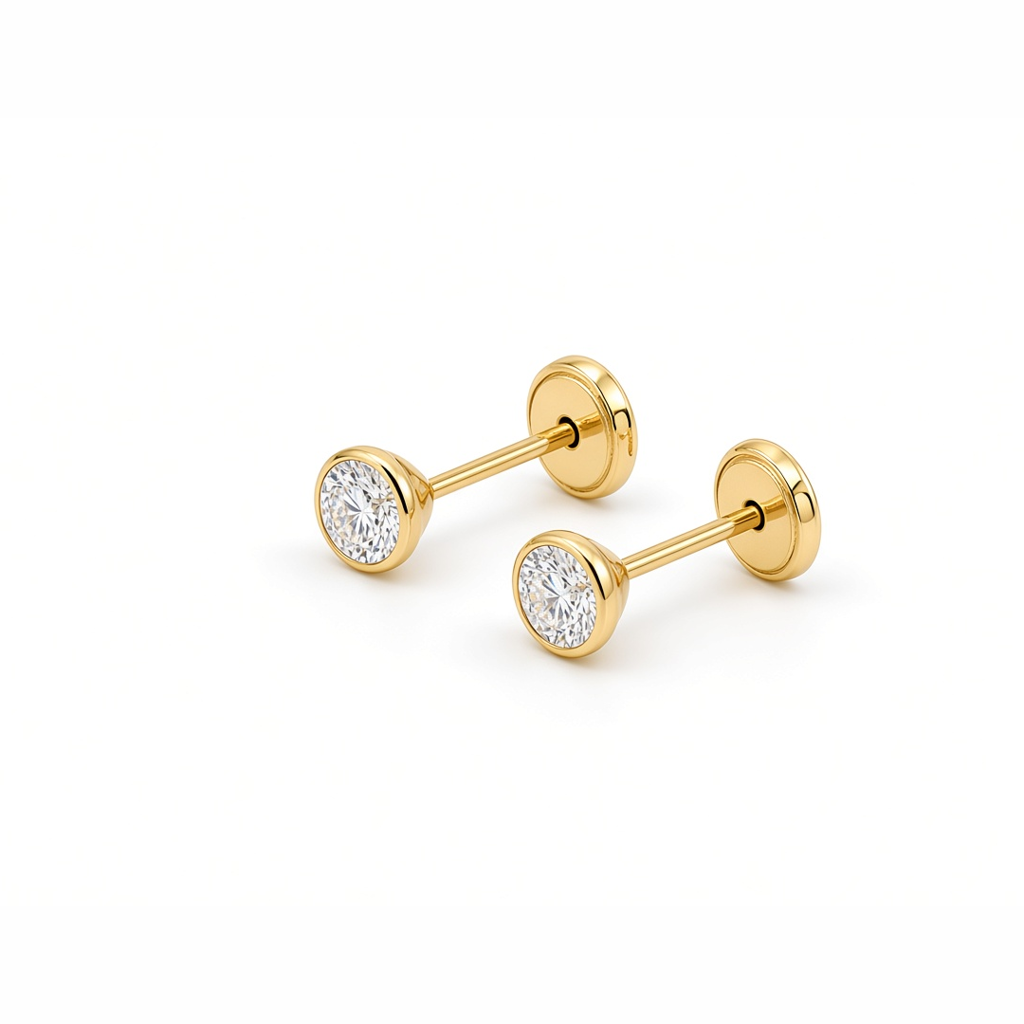 14K Yellow Gold Fashion Stud Earrings / 6-715701PS
