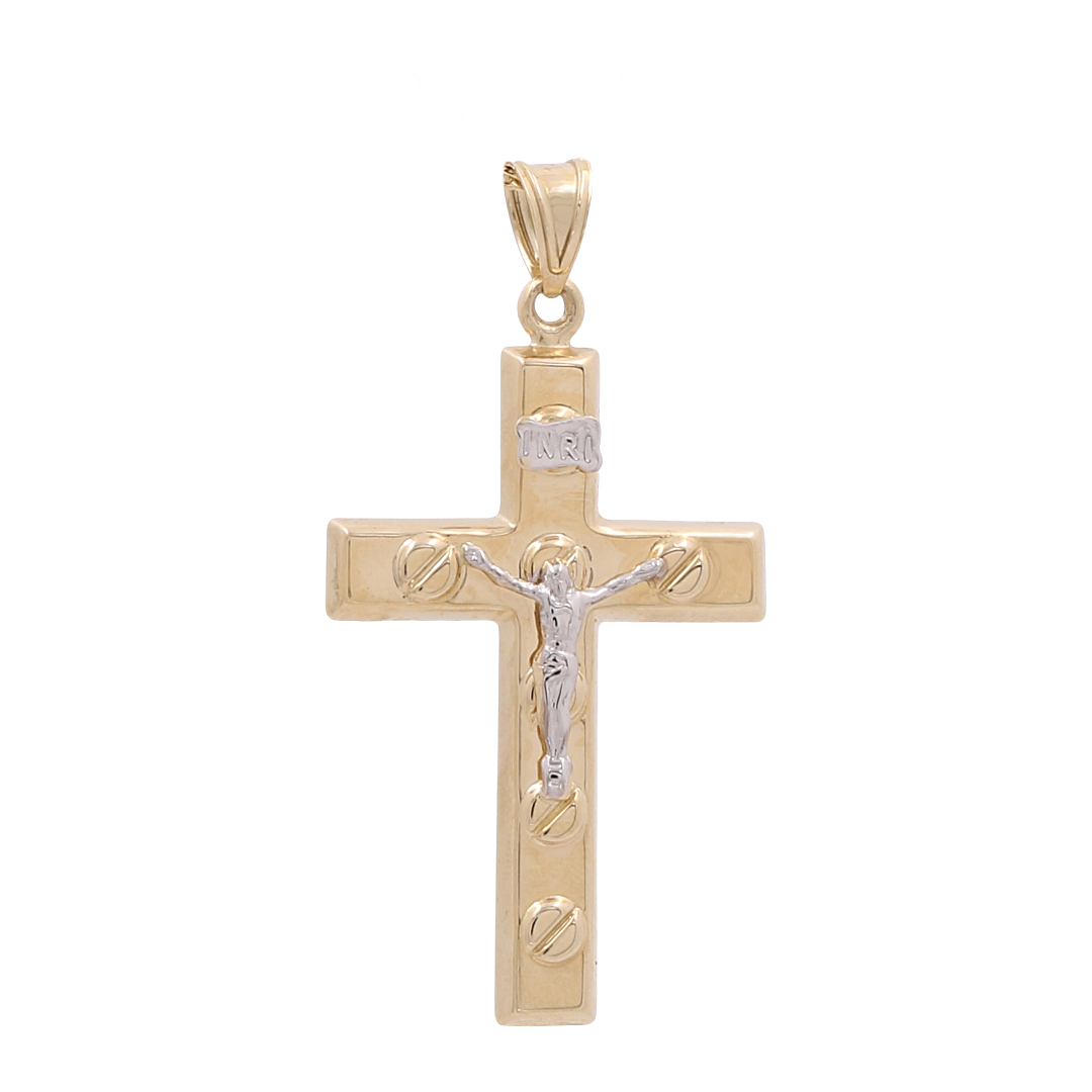 14K Two Tone Gold Cross Pendant / COPD4CRS-3
