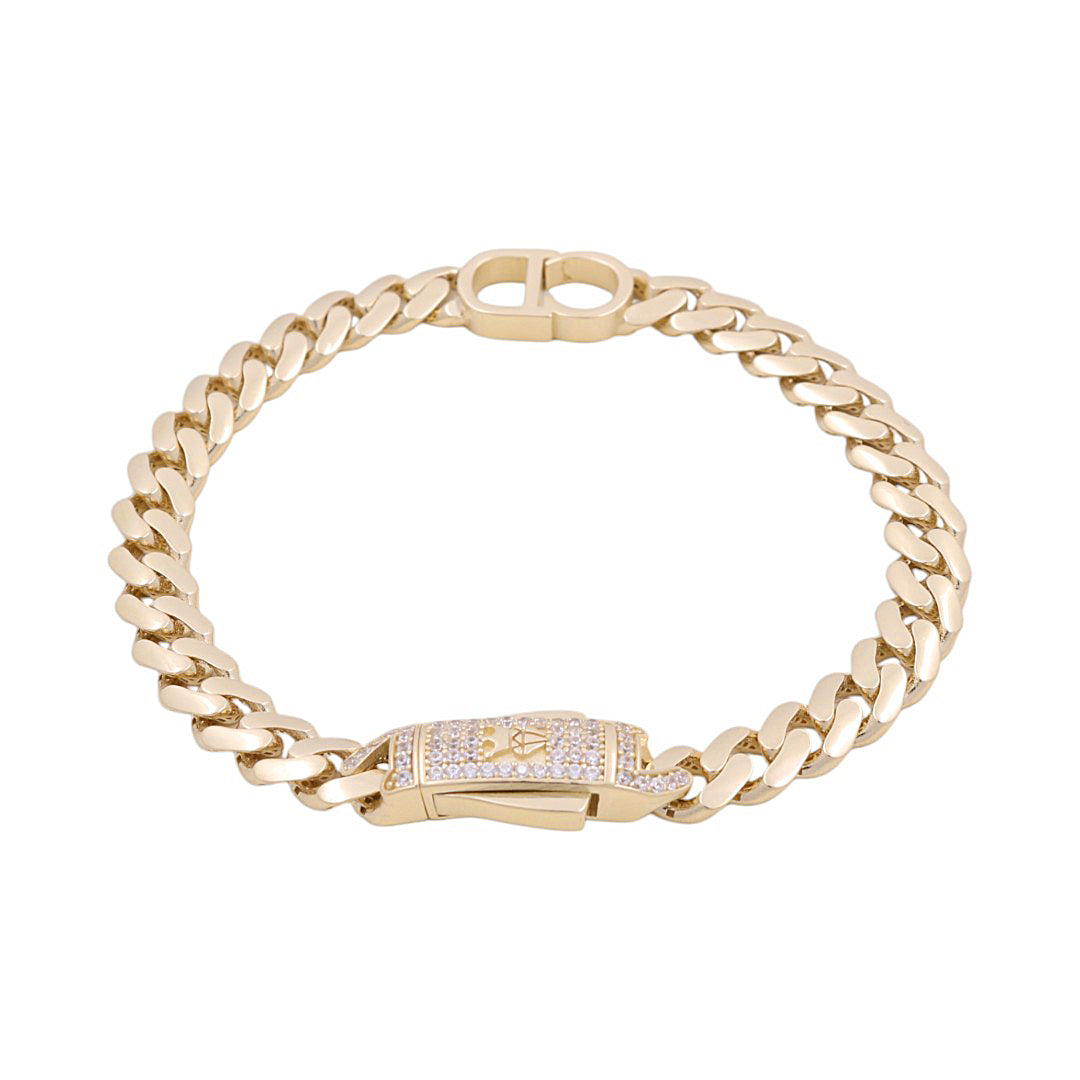14K Yellow Gold Fancy Monaco Women's Bracelet CD / CZ / Size: 7.5" / Weight: 11.8 GR / DOWB4MONCD