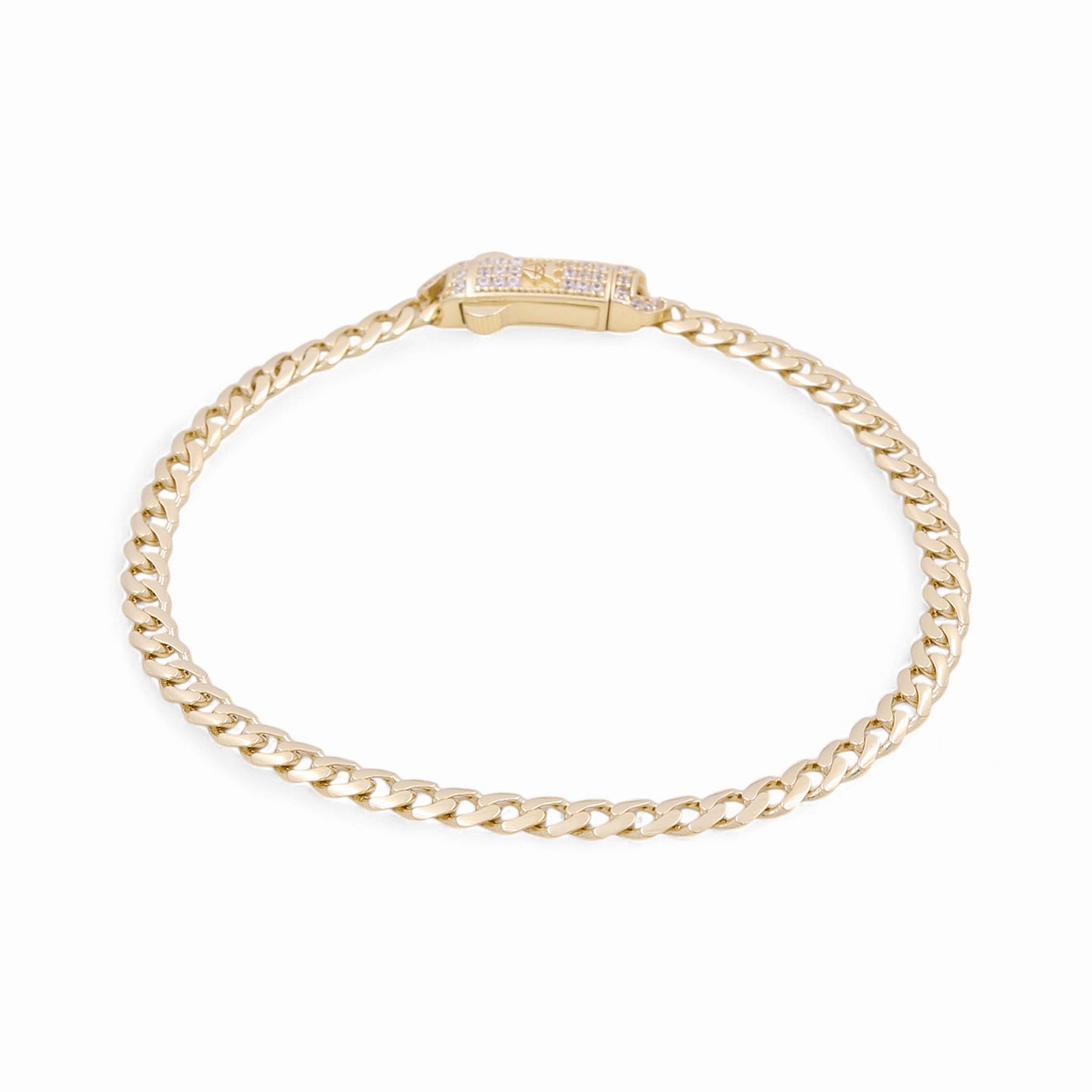 14K Yellow Gold Semisolid Monaco Bracelet / Stone: Cz / Size: 5mm 7.5" / Weight: 8.5 GR / DOWB4MON5-7.5