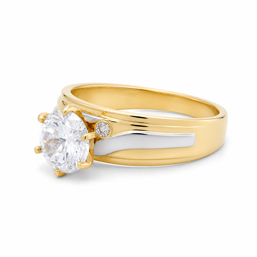 14K Yellow and White Women's Engagement Ring / Size: 6.5 / KEWRTT4ER