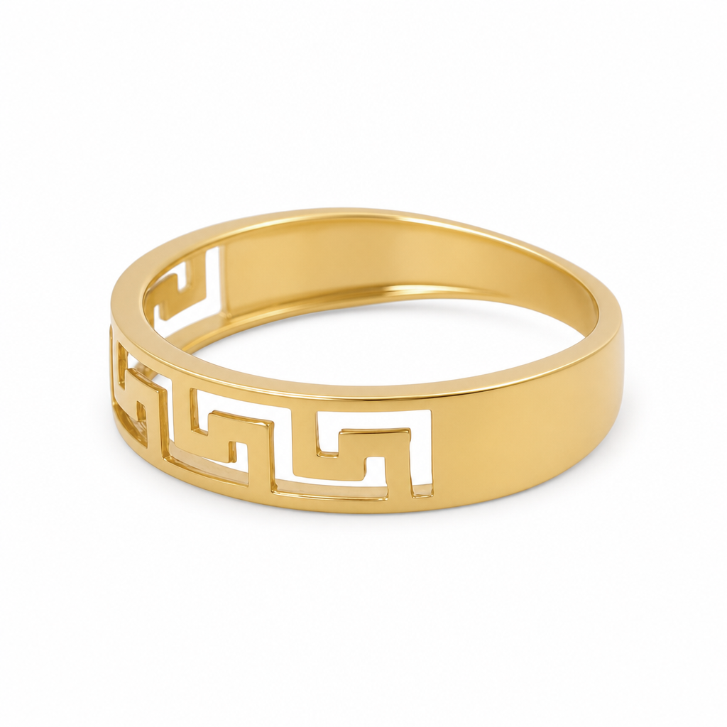 10K Yellow Gold Men’s Greek Wedding Band / Size: 12 / Weight: 2.3 GR / CLBMWB0BSGR