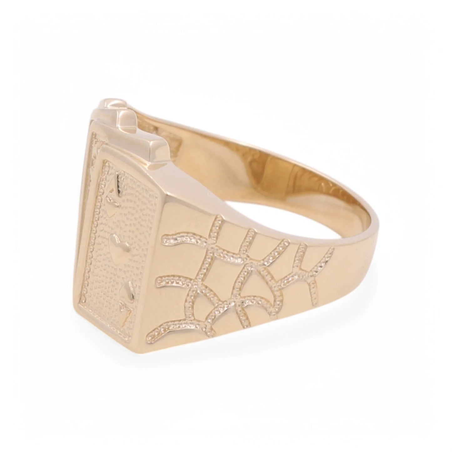 14K Yellow Gold Deck of Cards Men's Ring / Size:10 / Weight: 7.1GR / KEEMR4CT