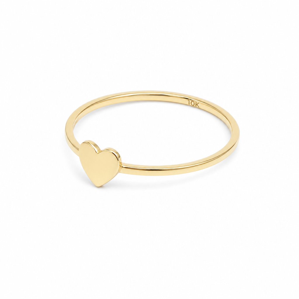 10K Yellow Gold Heart Women's Ring / Size: 9.5 / Weight: 1.1 GR / P03R-2380