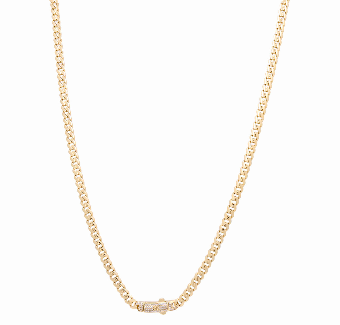 14K Yellow Gold Monaco Semisolid Chain / Stone: Cz / Size: 5mm 22" / Weight: 25.6 GR / COCH4MON5-22