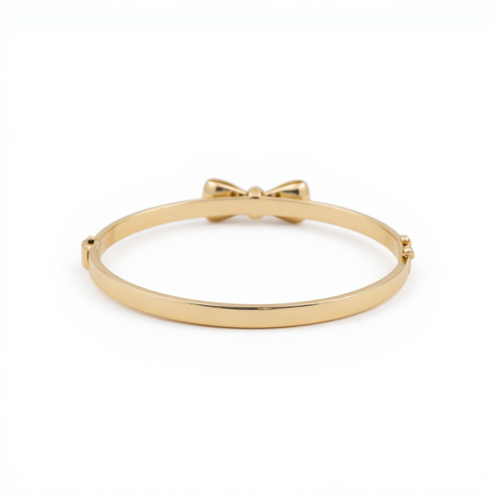 10K Yellow Gold Semisolid Ribbon Women’s Bangle Bracelet / Weight: 6.2 GR / CQBB0RB