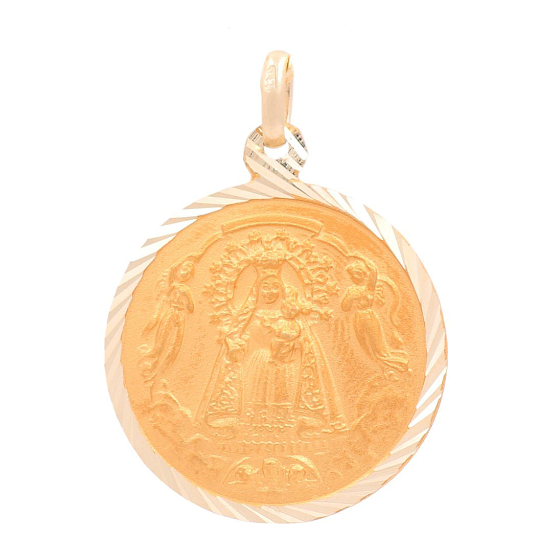 14K Yellow Gold Medal with Virgen de la Caridad Pendant / 24MM / 000-00020