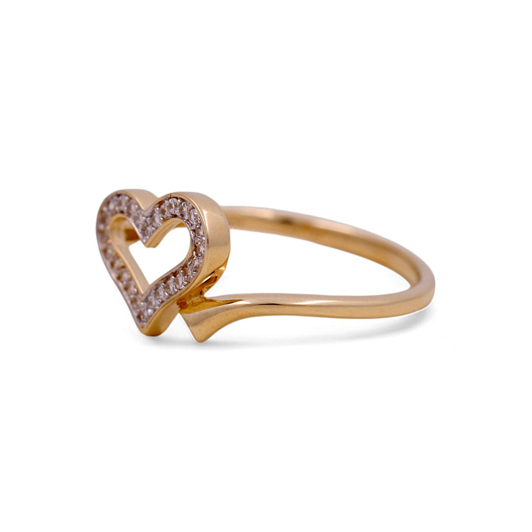 14K Yellow Gold Women’s Heart Ring / Stone: CZ / Size: 7 / Weight: 1.6 GR / IEEWR4HR-1