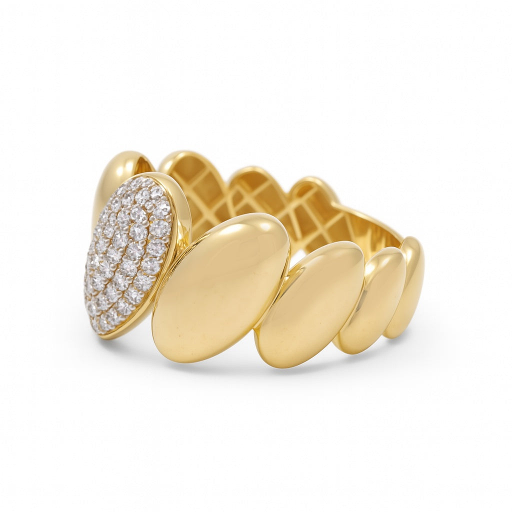 14K Yellow Gold Fashion Women's Ring with Cz / Size 9 / Weight: 3.7 GR / DOWR4FS-7