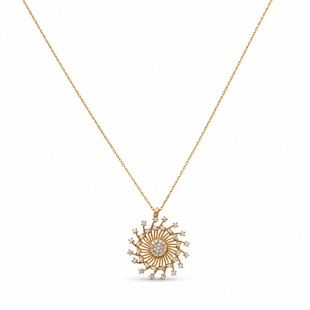 14K Yellow Gold Necklace with Star Pendant / Size: 16" / Weight: 4.2 GR / Stone: Cz / CCNK4ST