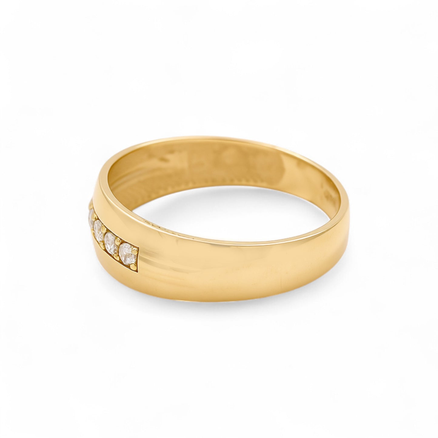 14K Yellow Gold Men’s Wedding Band / Stone: Cz / Size: 10.5 / Weight: 2.3 GR / DEEMWB4BS-8