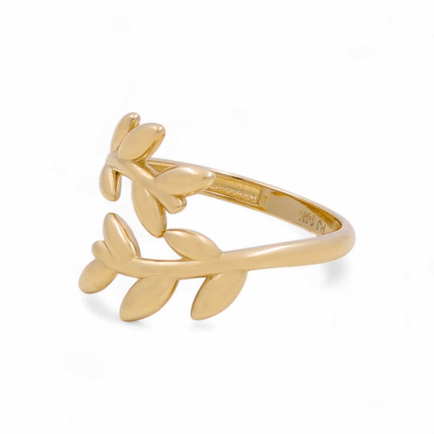 10K Yellow Gold Leaves Women's Ring / Size: 8 / Weight: 1.9 GR / CQWR0LV