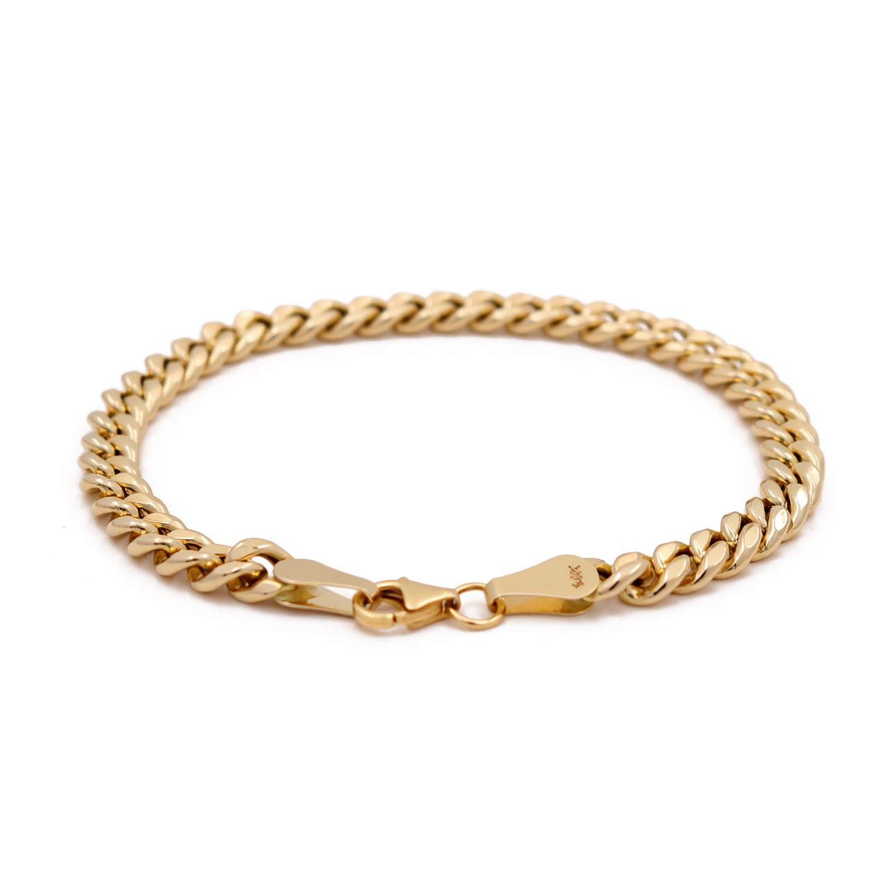 14K Yellow Gold Hollow Cuban Link Bracelet / Size: 5mm 7" / Weight: 5.4 GR / DOWB4CL5-7
