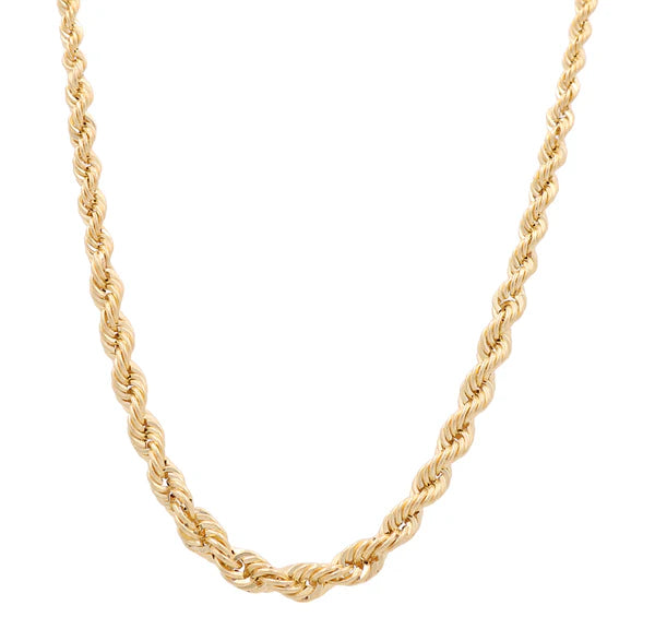 10K Yellow Gold Hollow Rope Link Chain / Size: 3.5mm 20" / Weight: 6 GR / DQCH0RP3.5-20