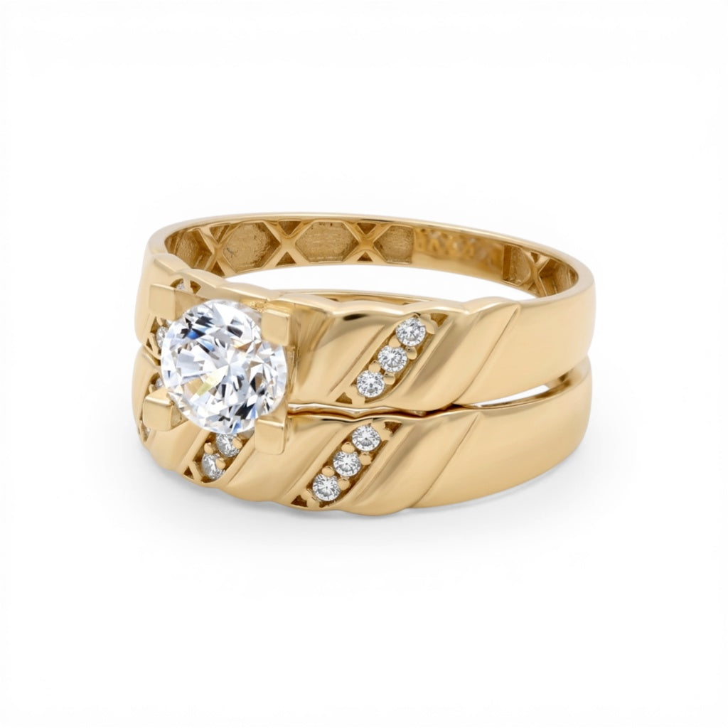 10K Yellow Gold Women’s Bridal Set / Stone: Cz / Size: 7.5 / Weight: 3.8 GR / CQWR0BS-9