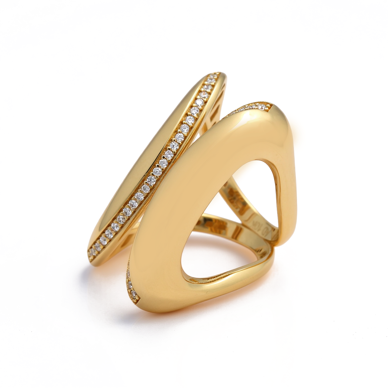10K Yellow Gold Fashion Women's Ring with Cz / Size: 8.5 / Weight: 6.4 GR / Y24-1077