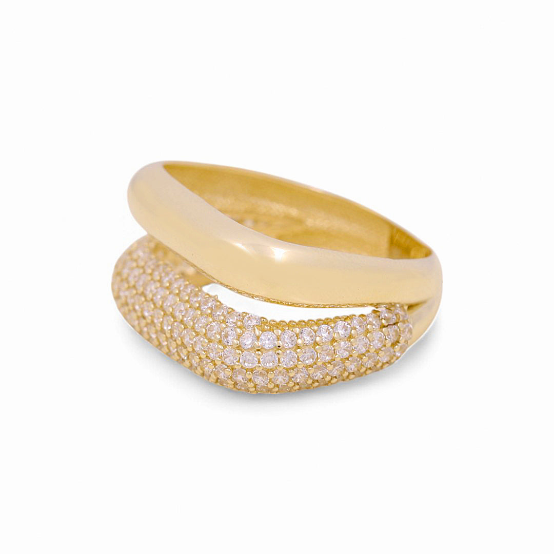 10K Yellow Gold Women's Fashion Ring with Cz / Size: 7 / Weight: 3.6 GR / P03R-3856