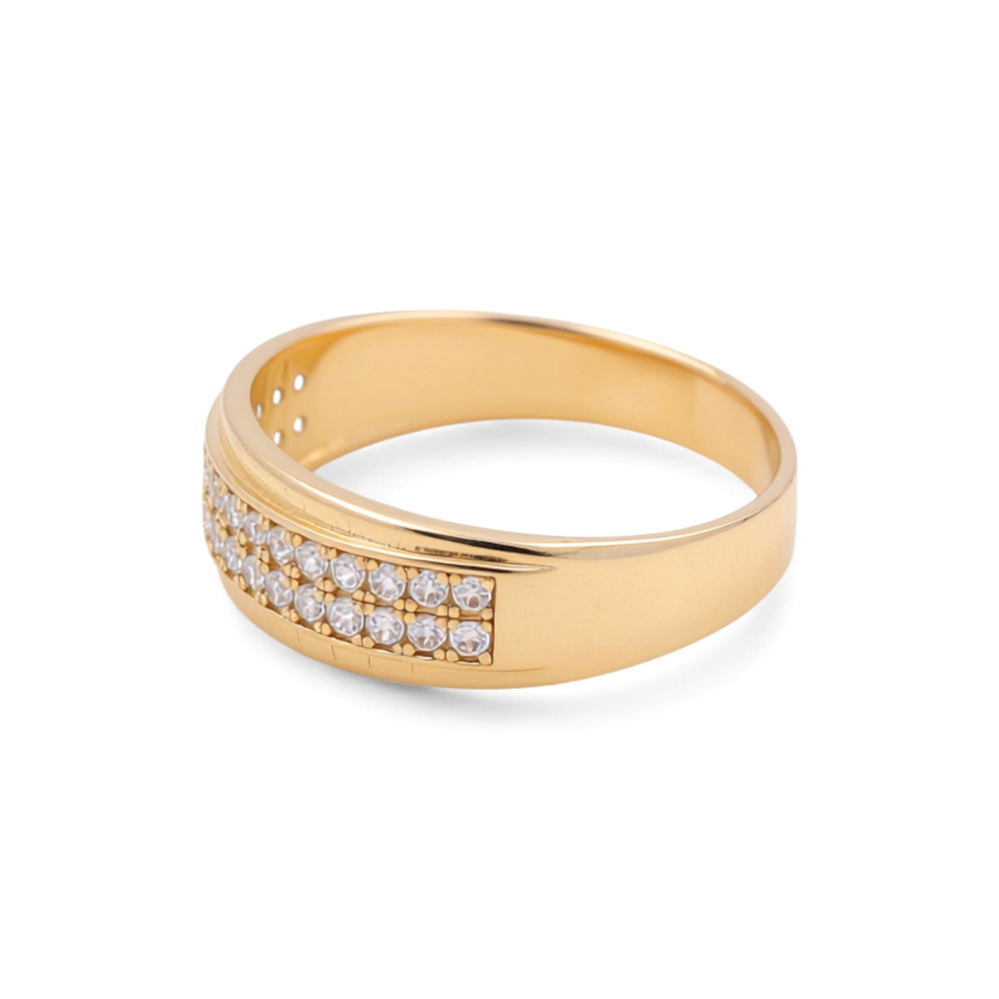 14K Yellow Gold Men’s Wedding Band / Stone: Cz / Size: 10 / Weight: 3.5 GR / DEEMWB4BS-10