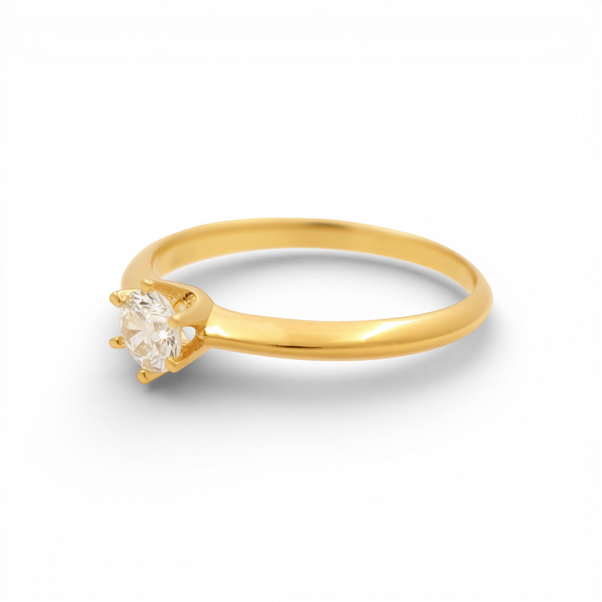 14K Yellow Gold Women's Engagement Ring / Stone: Cz / Size: 7 / Weight: 1.2 GR / P04T-13