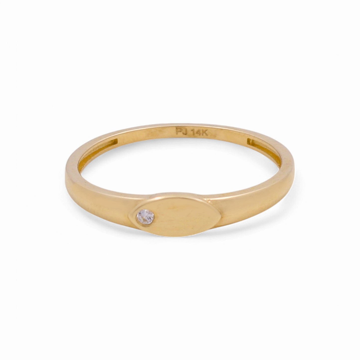 14K Yellow Gold Fashion Women's Ring with CZ / Size: 8 / Weight: 1.2 GR / CPWR4FS-5