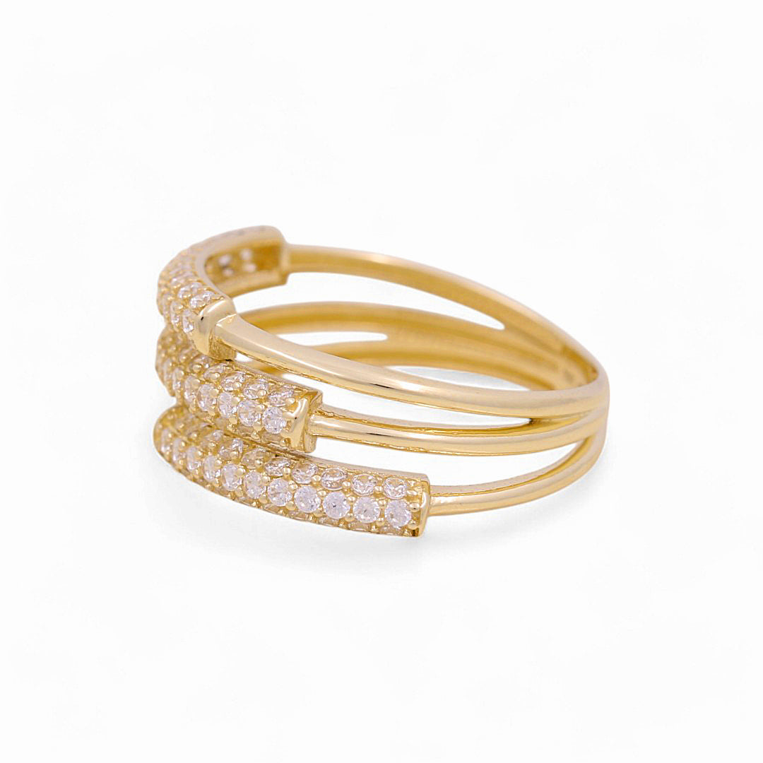 10K Yellow Gold Fashion Women's Ring with Cz / Size: 7 / Weight: 2.4 GR / P03R-3966
