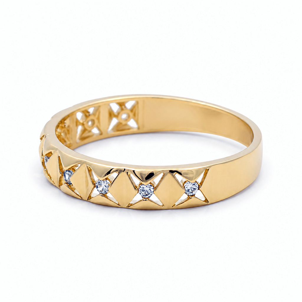 10K Yellow Gold Fashion Women's Ring / Size: 7 / Weight: 1.4 GR / DQWR0FS-90