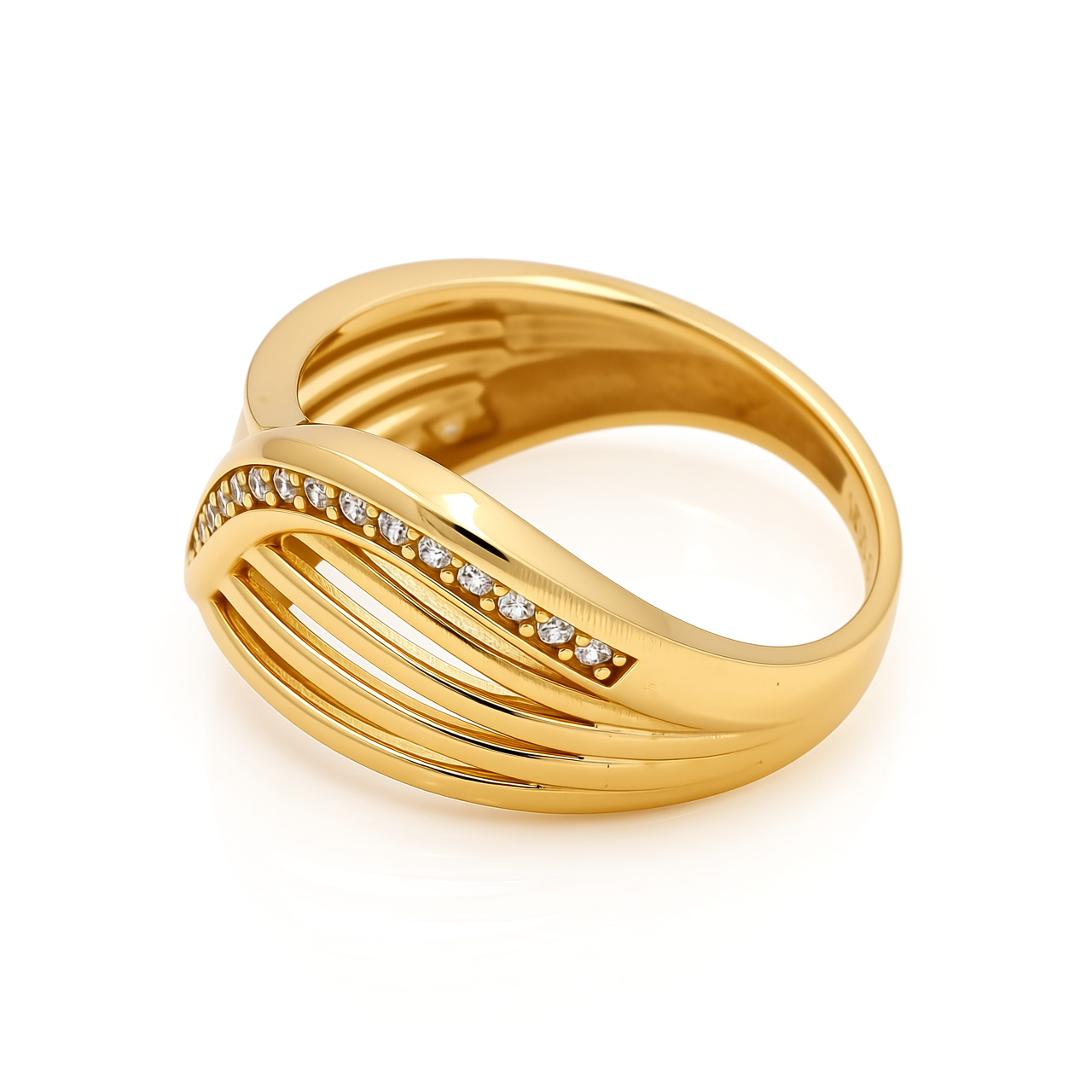 10K Yellow Gold Fashion Women's Ring with CZ / Size: 7.5 / Weight: 2.4 GR / Y23-158
